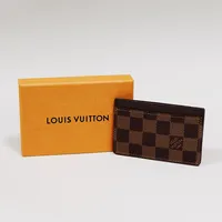 Korthållare Louis Vuitton, Damier Ebene Canvas, ref: N61722, dustbag, kartong.