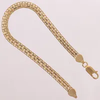 Armband X-länk, längd 20cm, bredd 5mm, 14K  Vikt: 8,1 g