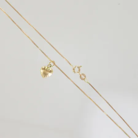 Halskedja venezia med hjärta, längd 35,5 cm, 18K  Vikt: 1,9 g