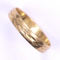 Ring, stl 16¼, bredd 3mm, gravyr, 18K Vikt: 1,7 g