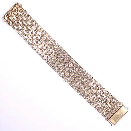 Armband X-länk med stav, 19,5cm, bredd 30mm, 18K Vikt: 64,8 g