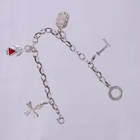 Armband, Thomas Sabo, längd ca 18cm, bredd ca 5,1mm, 3 berlocker ej gjorda av Thomas Sabo, silver 925/1000 Vikt: 6,2 g