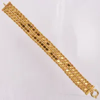 Armband, flerradig Cordell, bladad, 19,5cm, bredd 17mm, 22K Vikt: 28,2 g