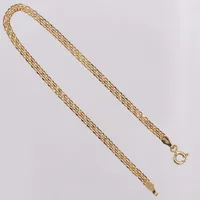 Armband, X-länk, 18cm, bredd 2,7mm, 14K  Vikt: 1,3 g