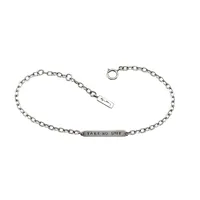 Efva Attling - Armband "TAKE NO SHIT", silver 925/1000, längd (Ankarlänk) 16-19 cm, integrerad dekorplatta med text (23,5x3,5 mm), fint skick, nypris i butik 1100 kr  Vikt: 2,6 g