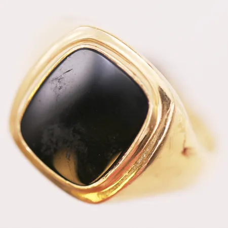 Klackring, onyx, Ø19¾, bredd:3,5-16mm, 18K. Vikt: 8,7 g