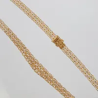 Collier, doserad x-länk med stav, 46cm, bredd: 7,3-11,2mm, 18K Vikt: 25,2 g