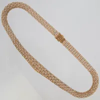 Collier, doserad x-länk med stav, 45cm, bredd: 9,5-14mm, 18K Vikt: 35,4 g