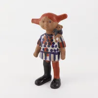 LISA LARSON. "Pippi Långstrump", figurin, Gustavsberg, stengods, stämpelmärkt, höjd ca 17 cm.