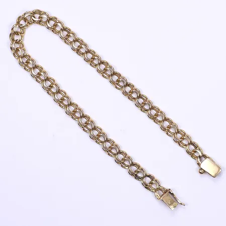 Armband Bismarck, längd 19cm, bredd 5,5mm, åldersbetingat slitage, 18K Vikt: 9,6 g