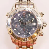 Herrur Omega Seamaster Professional, 42mm, stål, automatisk, kronograf, refnr:178.0514/378.0514, Cal.1164, verknr:60008508, stållänk ca 20cm, ca 1999, repig boett och länk.