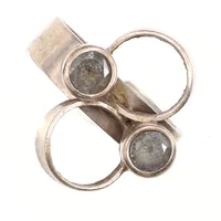 Ring blå stenar, stl 17½ reglerbar storlek, bredd 20,5mm, finska stämplar, Kultasepät Solovaara ÅBO, år 1973, 925/1000 silver Vikt: 5,1 g