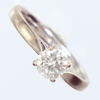 Ring diamant  0,45ct TC/SI , Ø16¼, vitguld, gravyr, 18k Vikt: 2,8 g