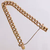 Armband, ihålig Pansar, längd 18cm, bredd 8,6mm, GD&Co, Malmö, bucklor, 18K Vikt: 13,3 g