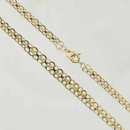 Collier X-länk, doserad, längd 42½ cm, bredd 4-6 mm, 18K. Vikt: 10,3 g