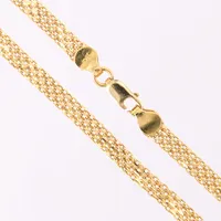 Collier X-länk, längd: 50,5cm, bredd: 3,3mm, skev, 22K  Vikt: 8,3 g