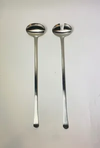 Ett par salladsbestick, Georg Jensen, Copenhagen, Danmark, längd 31½ cm, rostfritt stål, fint skick, inga tillbehör.