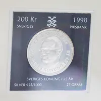 Mynt 200kr 1998, silver 925/1000 Vikt: 27 g