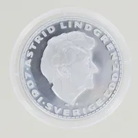 Silvermynt Ø38mm, Astrid Lindgren, Lotta på Bråkmakargatan 1958, Silver 99,9/1000 Vikt: 26,9 g