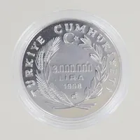 Silvermynt Ø38mm, Olympic Games 2000, Turkiye Gumhuriyeti, 925/1000 Vikt: 31,3 g