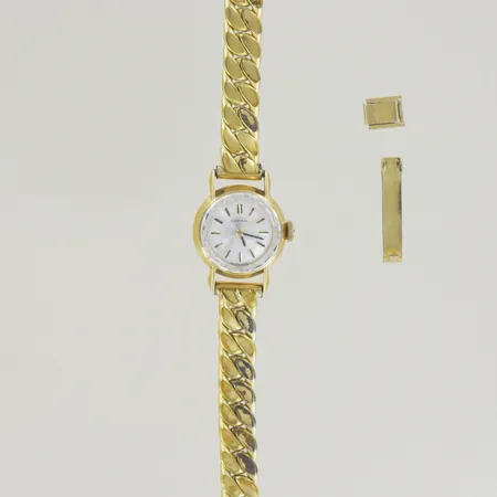 Damur Certina manuell, längd 17 cm, 18K boet, går ej,  armband i doublé defekt, bv 23,3gr Vikt: 23,3 g