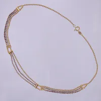 Collier, längd: ca 39cm, bredd: ca 1-7mm, 925/1000, förgyllt silver Vikt: 13,2 g