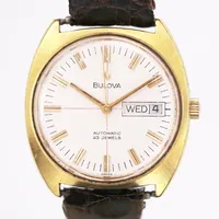 Herrur Bulova automatic, stål/doublé, # 3-150588, Ø 35mm