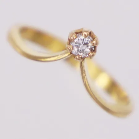 Ring, diamant ca 0,10ct, stl 16½, 18K  Vikt: 2,3 g