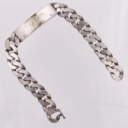 Armband, Pansar, platta, gravyr, 21cm, 925/1000 silver Vikt: 57,1 g