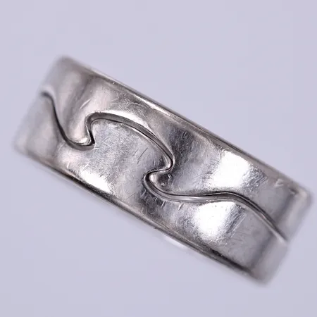 Ring, Georg Jensen Fusion, tvådelad, stl ca 17¾, bredd ca 7,6mm 18K  Vikt: 11,5 g