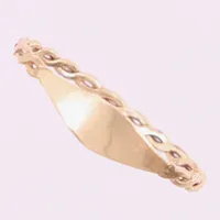 Ring, stl 17½, bredd 1,5-4mm, snurrad modell med platta, 14K Vikt: 0,6 g