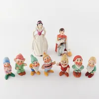 FIGURINGRUPP, 9 st, "Snövit", Walt Disney Productions, Goebel, Tyskland. Vikt: 0 g