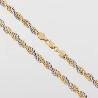 Collier tvåfärgat, Guldfynd AB, längd 44.5 cm, bredd 4.4 mm, 18k. Vikt: 7,6 g