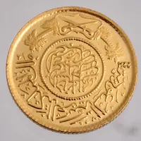 Mynt i 22K guld, mått Ø22mm, Saudiarabien, vikt 7,98g.