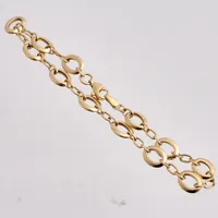 Armband i 18K guld, 18,5cm, bredd 6,7, ihåligt, tillverkad av Guldfynd, vikt 3,16g.