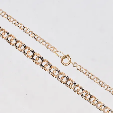 Collier Bismarck, doserad, bredd 3-5 mm, längd 47 cm, 18K. Vikt: 10,9 g