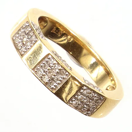 Ring, diamanter 45xca0,005ct, stl 17½, bredd 3,7-4,9mm, GHA, 18K  Vikt: 5,3 g