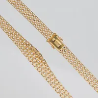 Collier, doserad x-länk, 45,5cm, bredd: 8-12mm, 18K Vikt: 27,1 g