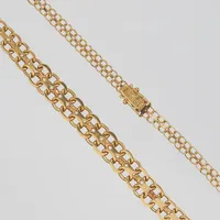 Collier, doserad x-länk, 44cm, bredd: 5-10mm, 18K Vikt: 26 g