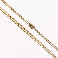 Collier, doserad Bismarck, 46cm, bredd 3-5mm, slitage vid lås, 18K.  Vikt: 10,1 g