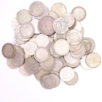 Diverse svenska silvermynt, 40% silver  Vikt: 568,4 g