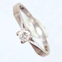 Ring diamant 18k 0,17ct TC/SI, Ø17¼, vitguld, 18k   Vikt: 2,6 g