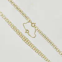 Collier x-länk, doserad, bredd 4-6 mm, längd 44½ cm, säkerhetskedja, 18K. Vikt: 8,1 g