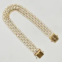 Armband X-länk, 19½ cm, bredd 12 mm, 18K. Vikt: 11,4 g