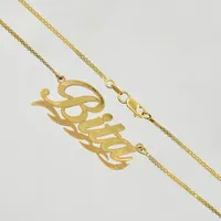 Collier med namn Bita, längd 41 cm, länkens bredd 1 mm, 18K. Vikt: 5,3 g