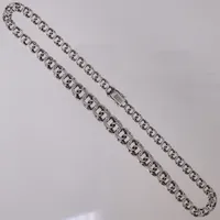 Collier doserad Bismarck, längd 46cm, bredd 6,8-11,8mm, Guldfynd, silver 925/1000 Vikt: 35,1 g