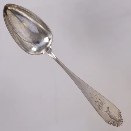 Sked, längd 20,8cm, modell Vasa, finsk stämpel, gravyr, 813/1000 silver Vikt: 42,4 g