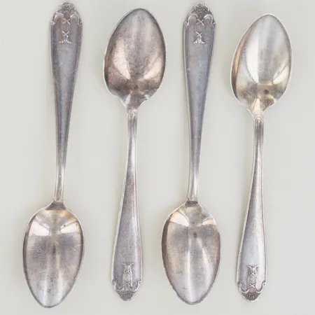 4 st kaffeskedar Vasa, GAB silver, längd 12 cm, 53,8 gr Vikt: 53,8 g