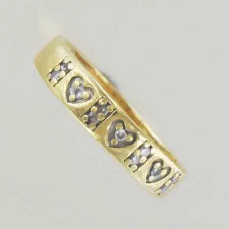Ring med diamanter 0,10 ct, Ø 17 mm, bredd 4 mm, 18K Vikt: 2,6 g