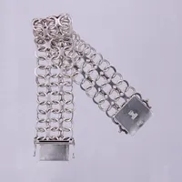 Armband X-länk, längd ca 20cm, bredd ca 26mm, N S E Guldvaru Aktiebolag 1973, silver 830/1000  Vikt: 47 g